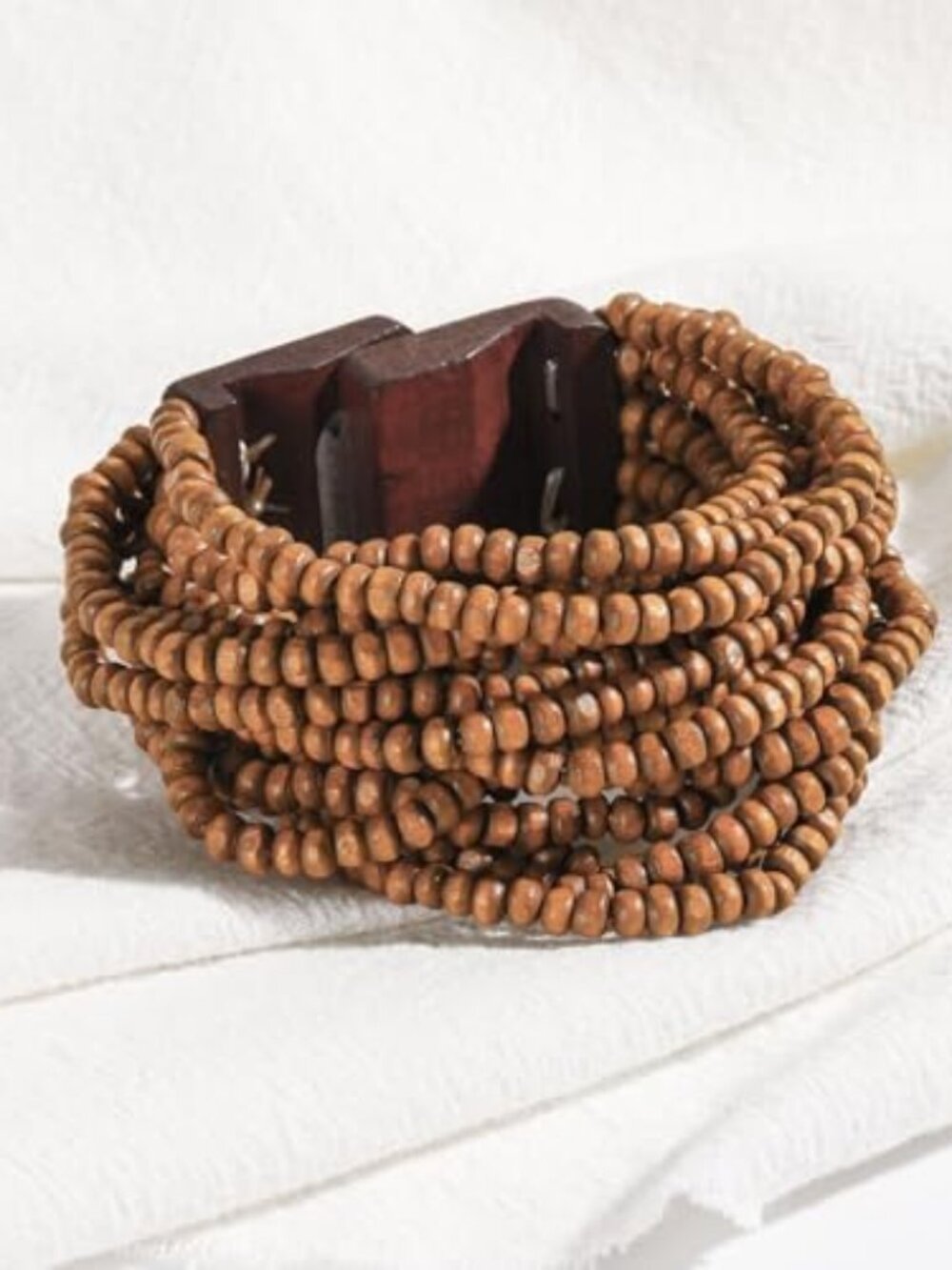 Multi‎ Layers Seed Beads Wide Bangle Strand Bracelet for Women